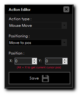 tgmacro action editor window mouse move action