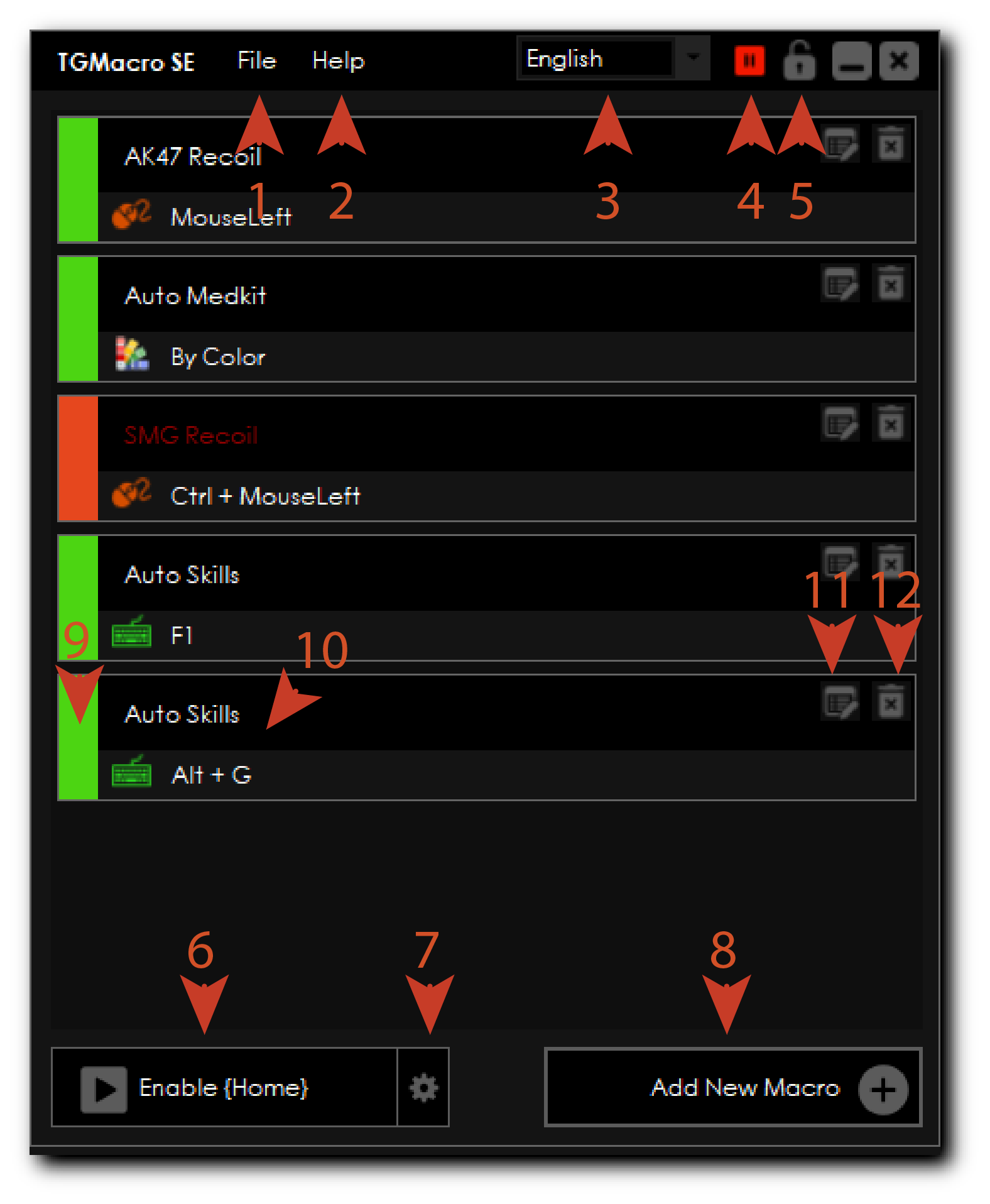 tgmacro main menu